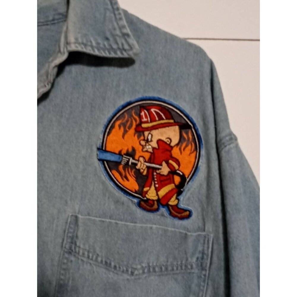 Vintage Looney Tunes Garment Graphics Denim Shirt Size XLarge - Picture 2 of 4